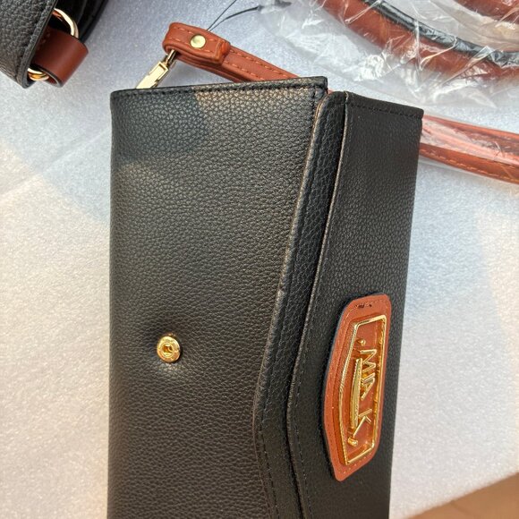 Mia K. Collection Black Vegan Handbag Wallet NEW - Picture 5 of 16